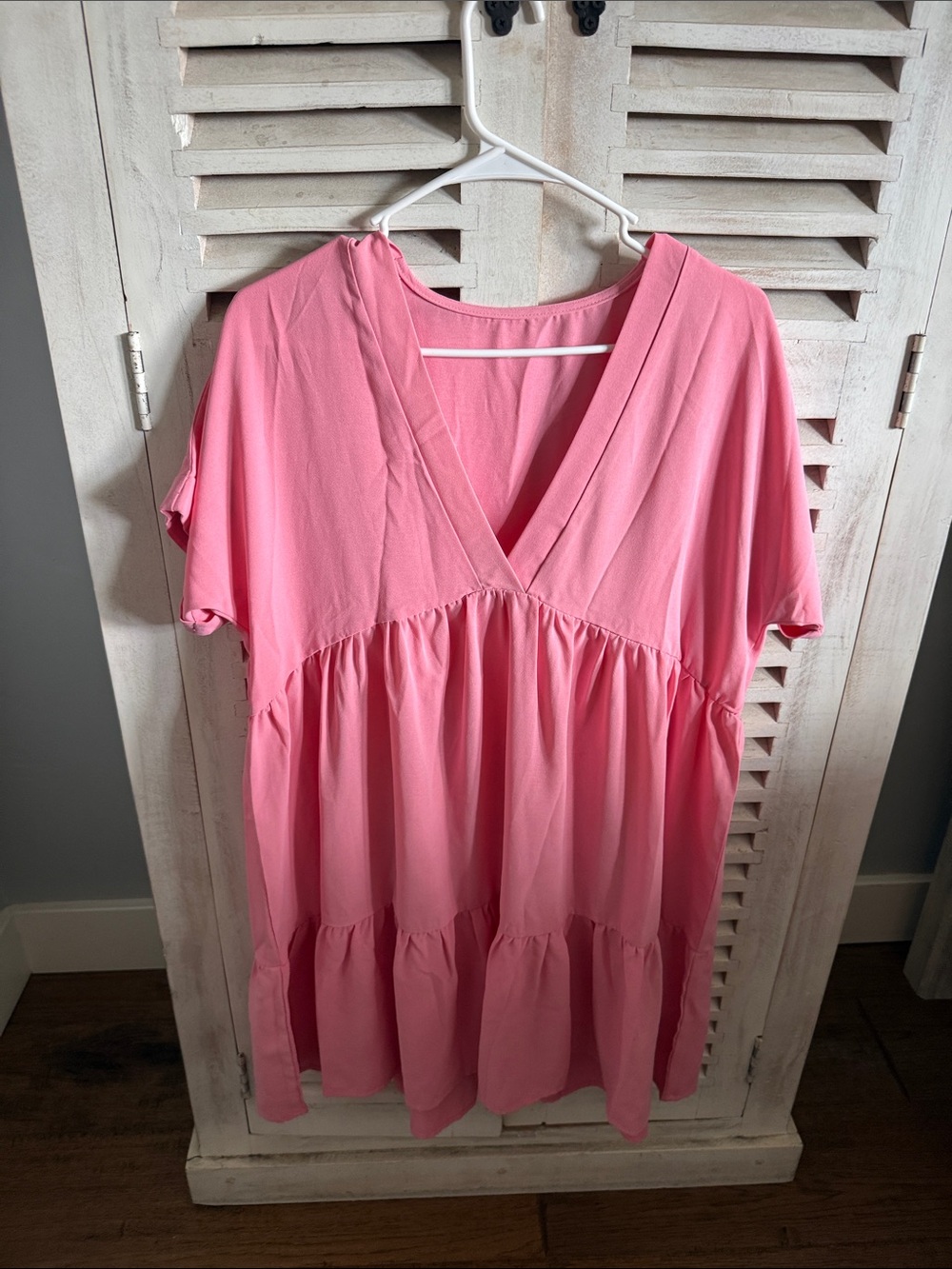 Pink dress , light and airy , easy throw on pool or afternoon dress